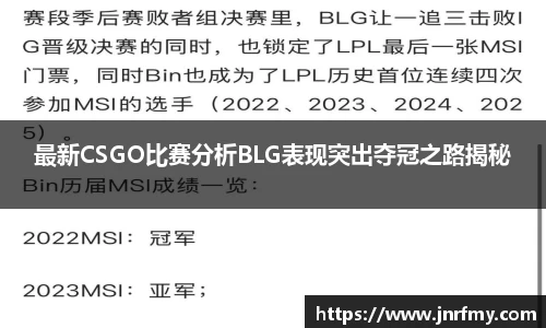最新CSGO比赛分析BLG表现突出夺冠之路揭秘
